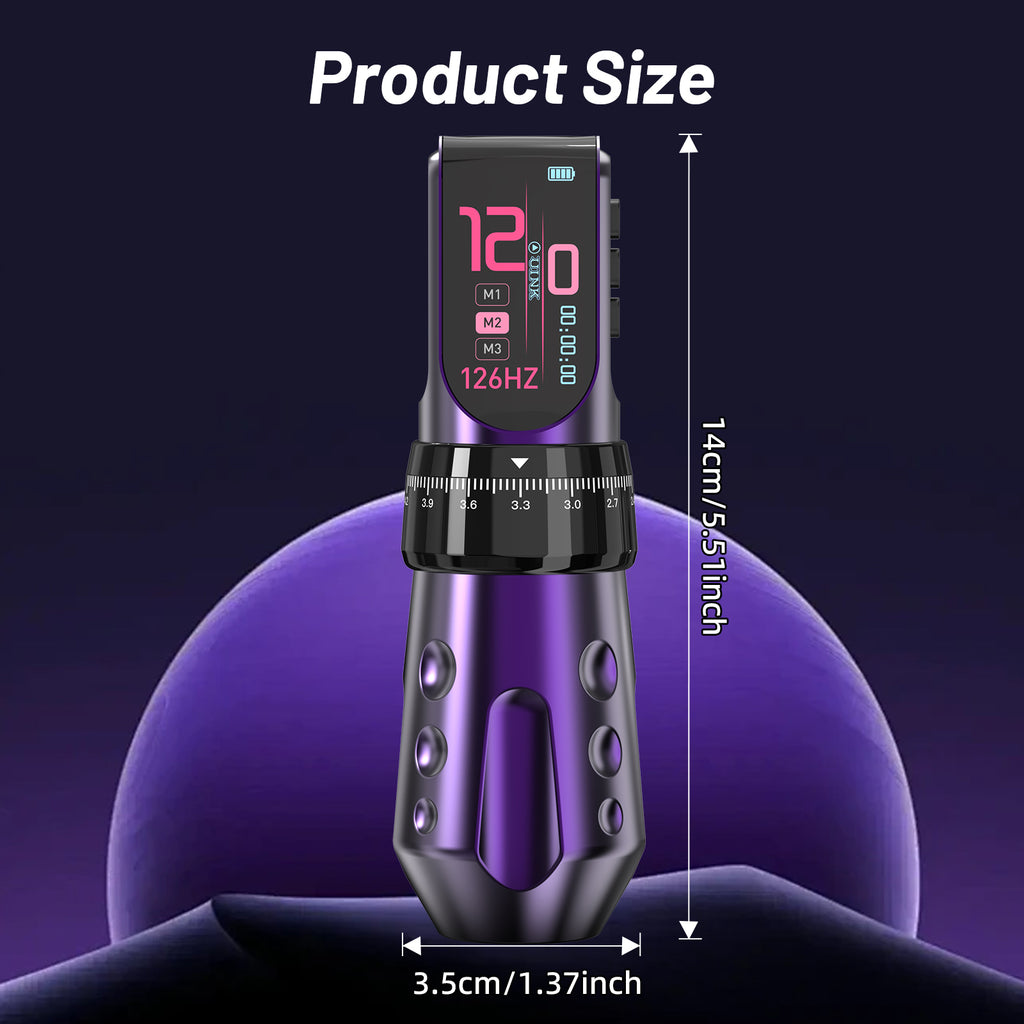 UINK Professional Wireless Tattoo Machine Pen Digital Screen Adjustable Stroke Rotary Tattoo Gun for Tattoo Artists
