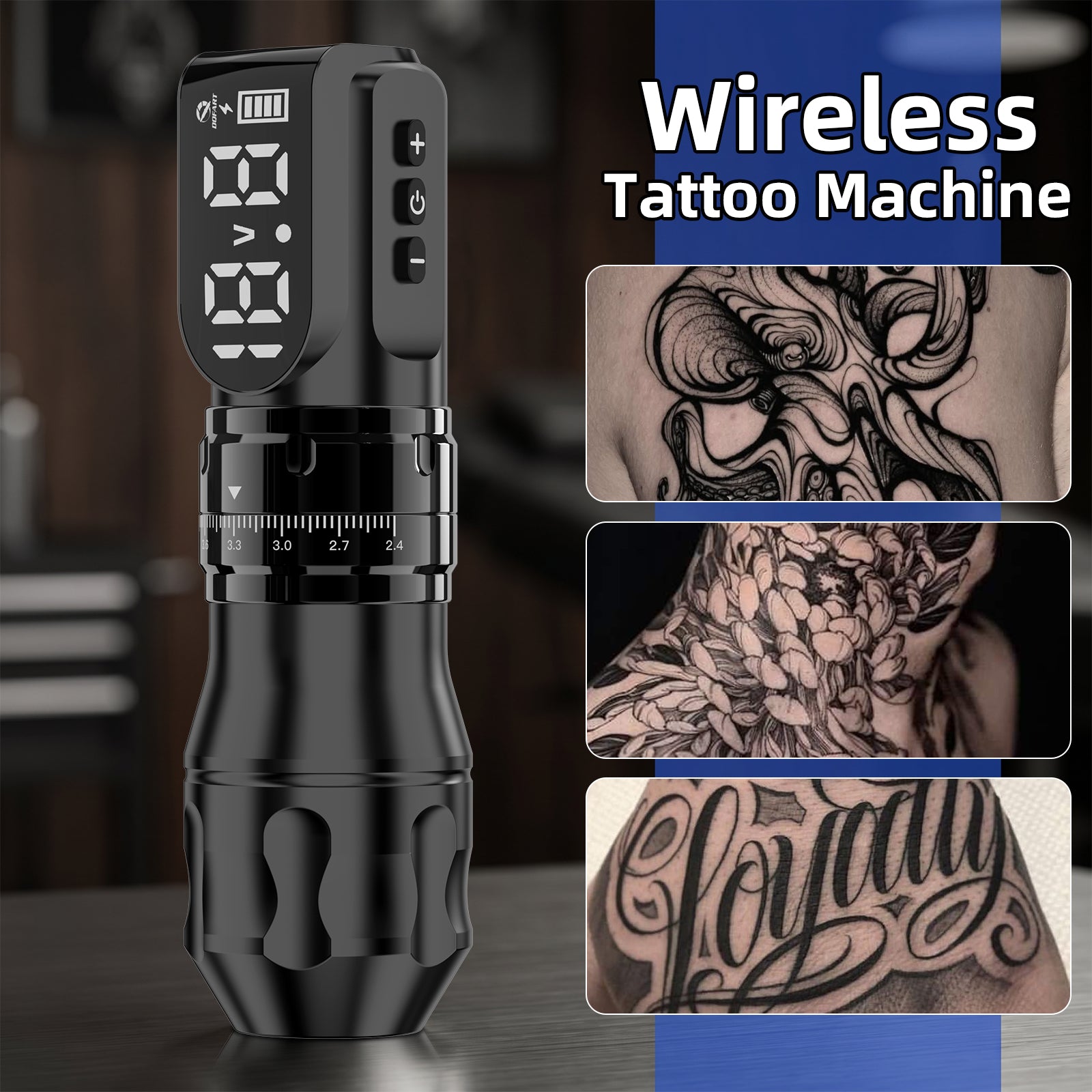 New Tattoo Machine T9 Wireless Adjustable Stroke Rotary Tattoo Pen with LED Display For Tattoo Artists Studio Tattooists