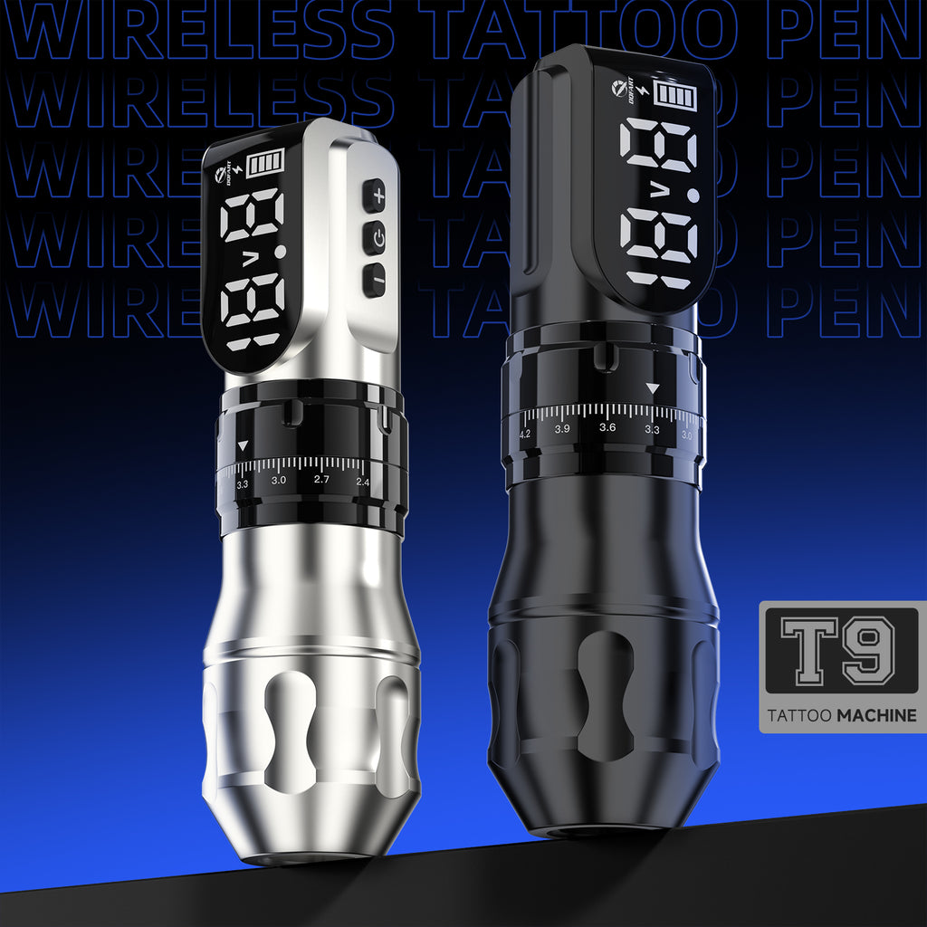 New Tattoo Machine T9 Wireless Adjustable Stroke Rotary Tattoo Pen with LED Display For Tattoo Artists Studio Tattooists
