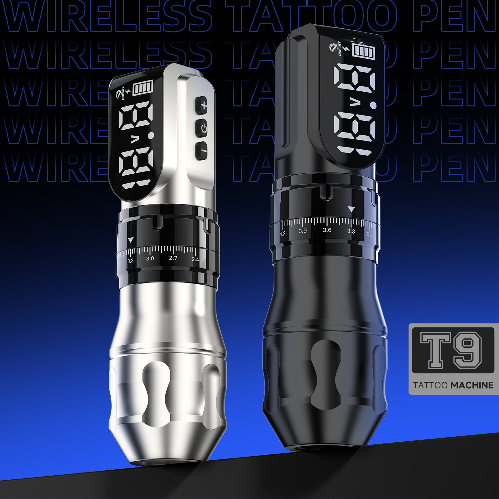 New Tattoo Machine T9 Wireless Adjustable Stroke Rotary Tattoo Pen with LED Display For Tattoo Artists Studio Tattooists