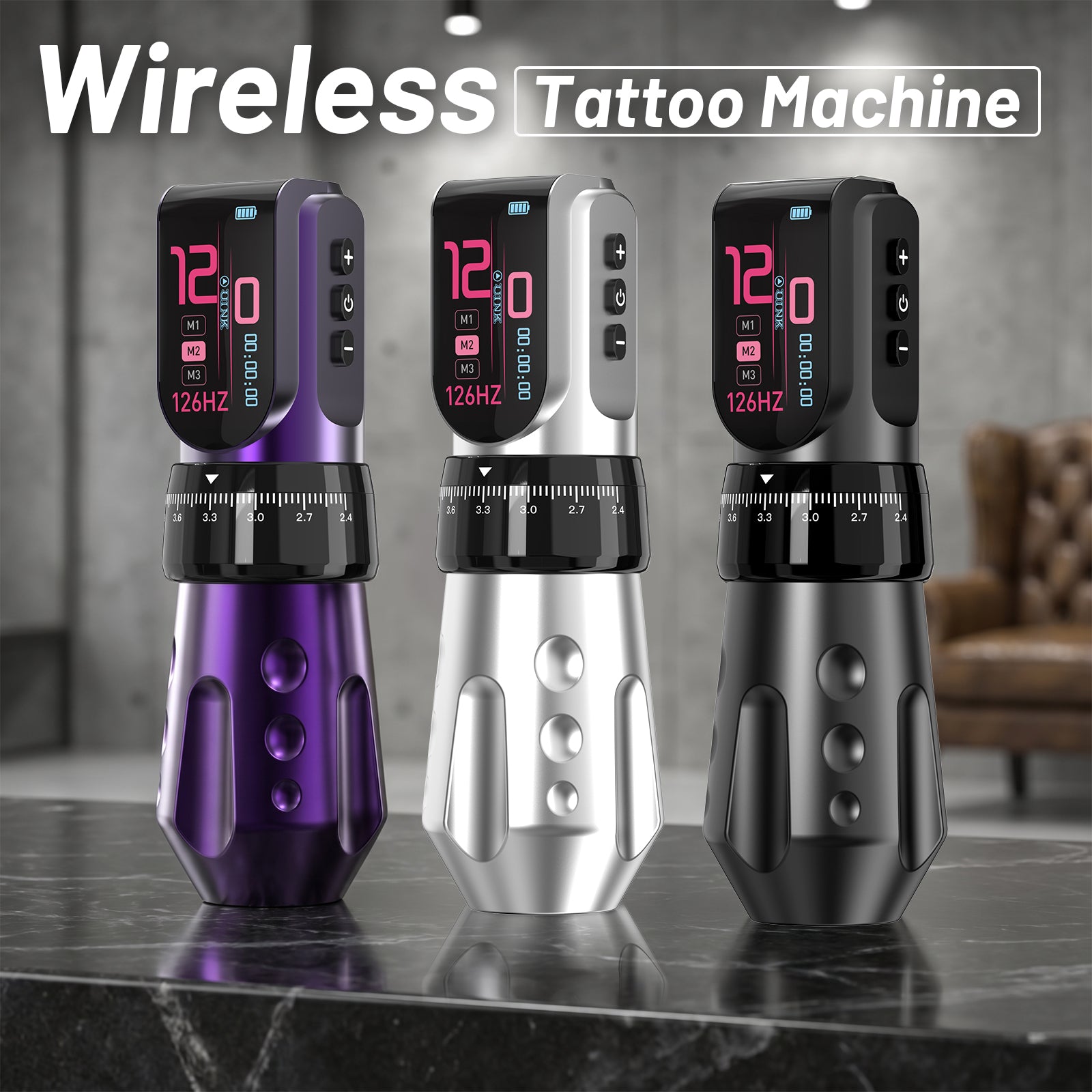 UINK Professional Wireless Tattoo Machine Pen Digital Screen Adjustable Stroke Rotary Tattoo Gun for Tattoo Artists